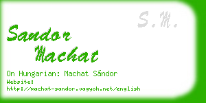 sandor machat business card