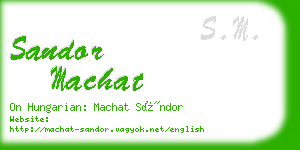 sandor machat business card